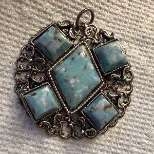 Vintage Silver and Turquoise Pendant